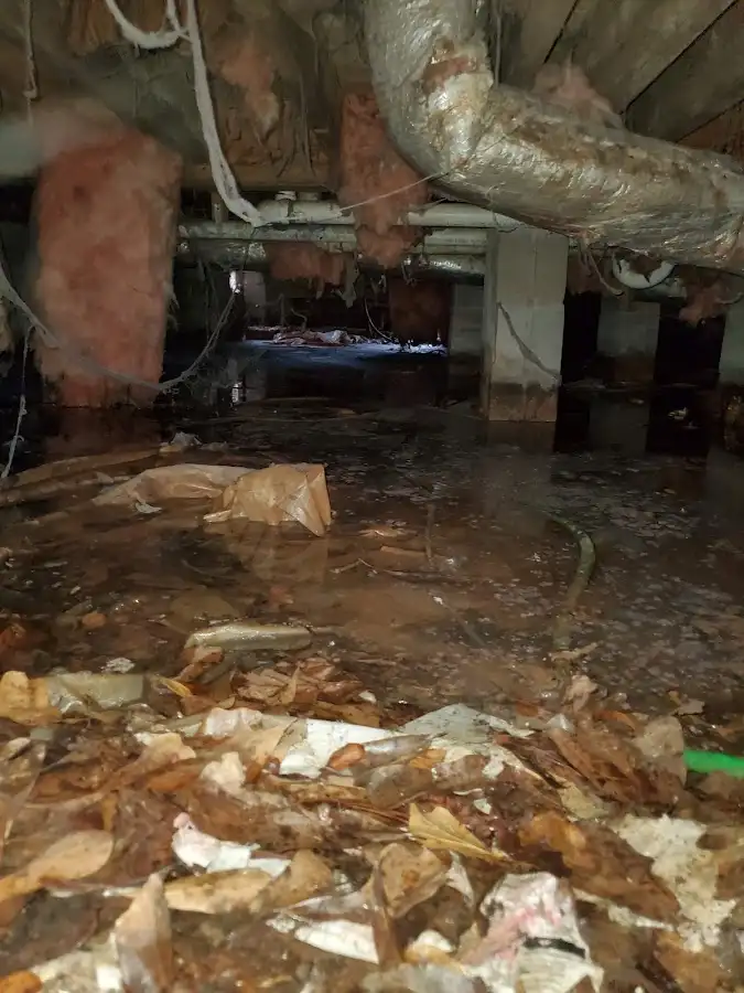 Crawl space flood assessment for Commercial Water Damage Restoration in Calumet